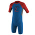 Toddler Reactor-2 2mm Back Zip S/S Spring - Pojkar - ocean/grafit/röd
